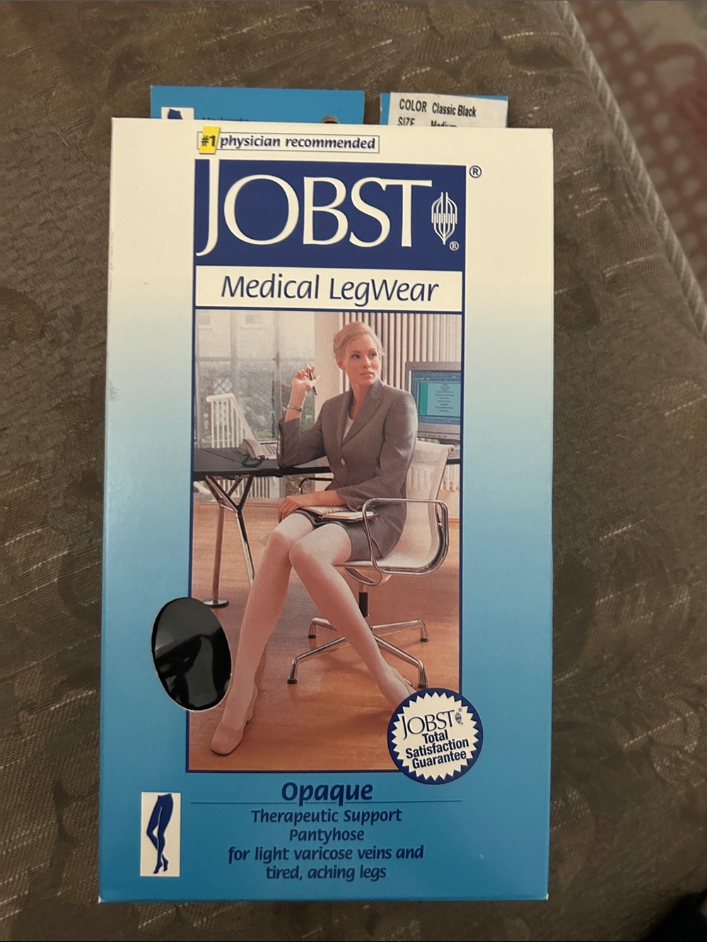 JOBST Opaque Medical Legwear Therapeutic Support Pantyhose - Classic Black